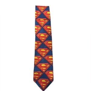 DC Comics vintage Blue and Red Superman Logo Tie